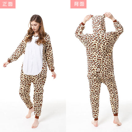 Cross-Border New Flannel Pajamas Zebra Tigger Cartoon One-Piece Couple Cute Home Clothes Mixed Batch