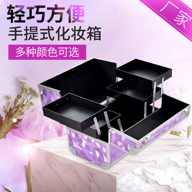 2023 new spot wholesale casual cosmetic case pvc manicure case two-layer large capacity portable cosmetic case