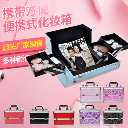 2023 new spot wholesale casual cosmetic case pvc manicure case two-layer large capacity portable cosmetic case