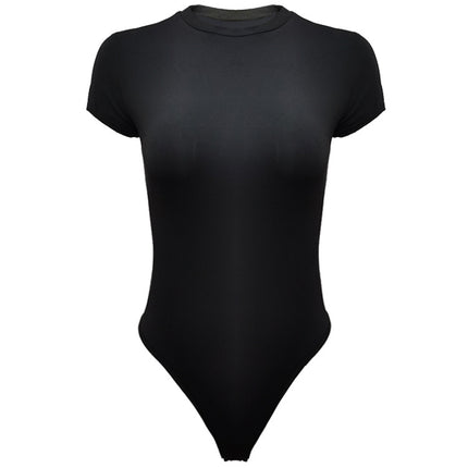 2025 summer new casual women's clothing Europe and the United States cross-border short sleeve jumpsuit foreign trade tight jumpsuit bodysuit