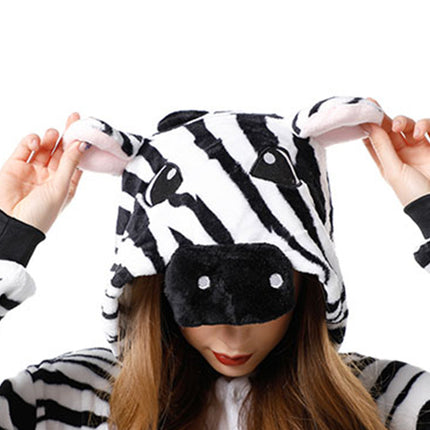 Cross-Border New Flannel Pajamas Zebra Tigger Cartoon One-Piece Couple Cute Home Clothes Mixed Batch