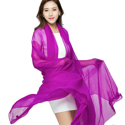 3 meters 2.3 meters long solid color sunscreen chiffon scarf beach towel travel shawl scarf a generation of hair