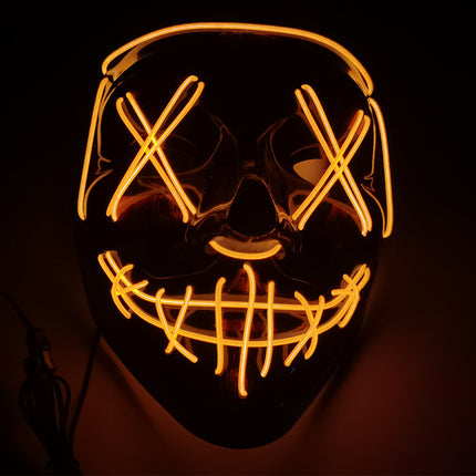 Step into the e-commerce Halloween black V word vendetta luminous mask handmade in stock wholesale ghost step dance cold light mask