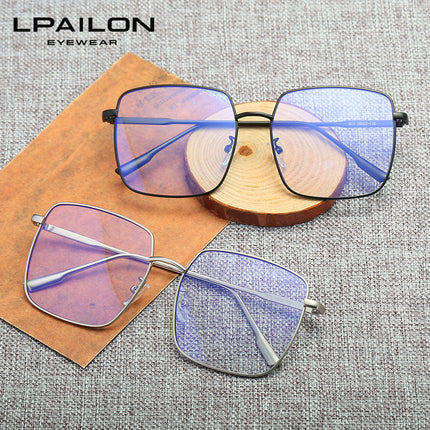 Anti-blue Light Glasses Men's Internet Popular Glasses Frame Women's Large Frame Retro Flat Mirror Square Myopia Frame Computer Mirror 503