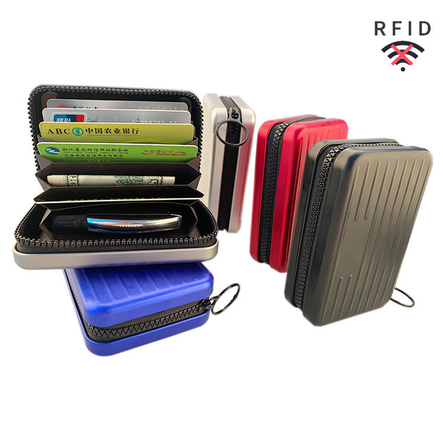 Aluminum Alloy Credit Card Box Card Case Change Key Anti-theft Brush Anti-degaussing Large Capacity Multi-card Mini Luggage