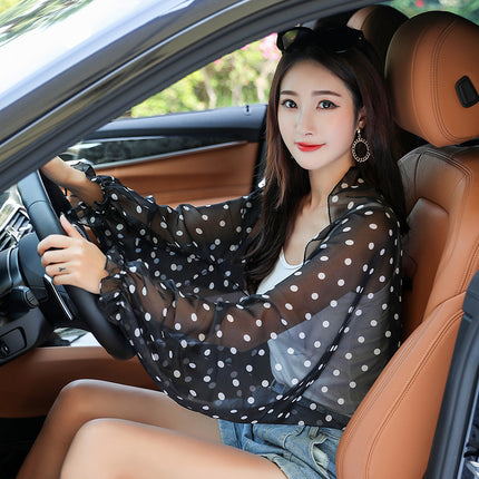 Beach Towel Seaside Dual-Use Riding Sun-Protective Clothing Women's Chiffon Driving Silk Scarf Embroidered Shawl Women's Cape Summer New Style