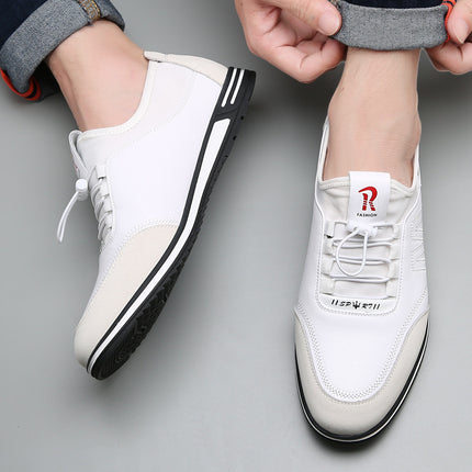 Men's Sports and Leisure Leather Shoes, Korean Style Youth Trendy Shoes, Soft Sole Heightening Men's Shoes, Four-Season Leather Shoes, Drop Shipping