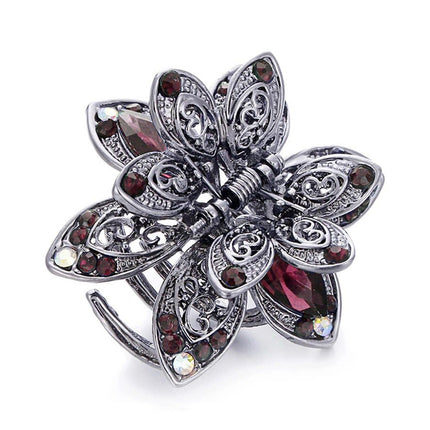 Cross-border Source women's hair accessories clip Crystal drill hollow grip AliExpress alloy hair clip