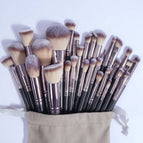Black / 30pcs Makeup Brushes + Velvet Bag