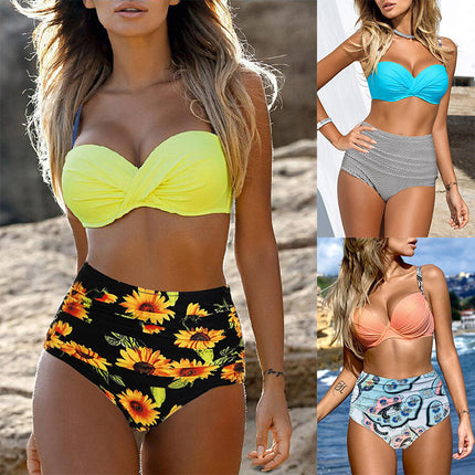 2022 Summer New Sexy Split BIKINI Strap BIKINI Women's High Waist Triangle Split Swimsuit