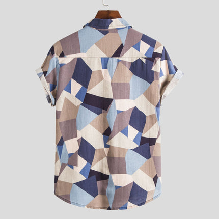 2020 Amazon Independent Station European and American Foreign Trade Explosions Men's Printed Shirt Hawaiian Style Short Sleeve Flower Shirt