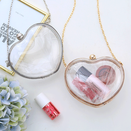 New European and American Acrylic Bag Mini Love Clutch Transparent Evening Bag