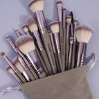 Champagne_1 / 30pcs Makeup Brushes + Velvet Bag