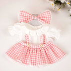 Baby Clothes-multi-colored / One Size-pink Plaid Wooden Button Dress