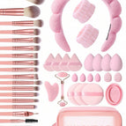 Multicolor / 20 Pink Roses + Headband 3-piece Set