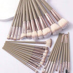 Coffee Brown / 25pcs Champagne Gold Makeup Brushes