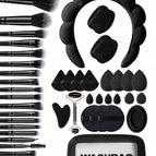 Black_1 / 20 Black Brushes + Headband 3-piece Set