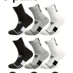 Multicolor / 3 Pairs Of Mixed Color Basketball Sports Socks