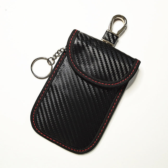 Foreign trade new double-layer RFID shielding signal anti-radiation car remote control shielding key set carbon fiber Amazon