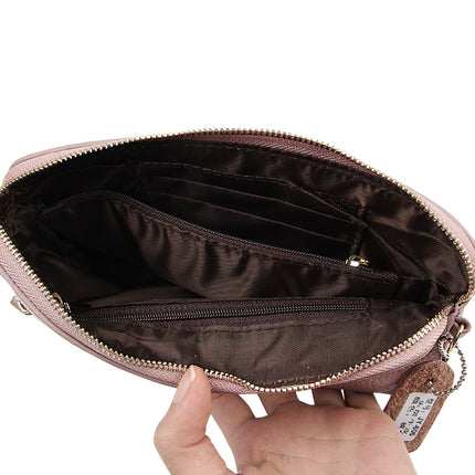 First Layer Cowhide Women's Long Wallet Genuine Leather Zipper European and American Big Brand Wallet Women's Clutch Soft Leather Mobile Phone Bag