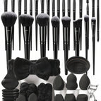 Black / 18pcs Makeup Powder Puff Set