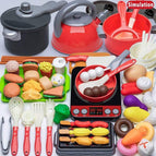 Jouets de cuisine / Ensemble de cuisine rouge 26 pièces
