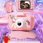 Pink / Camera + Protective Case + Card Reader + 32G TF Card + Lanyard