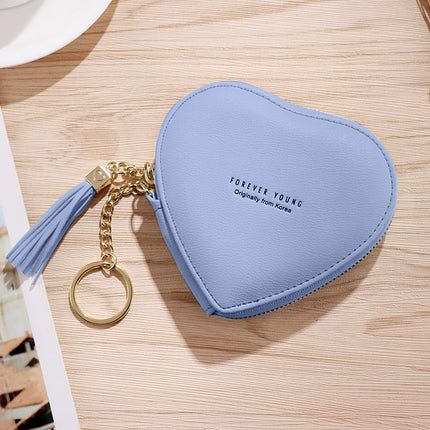 2023 New Korean Style Cute Small Coin Purse Heart Keychain Women's Wallet Coin Bag Mini Love Key