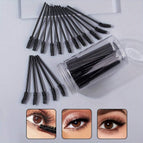 Black / 10pcs Pink Crystal Eyelash Brushes