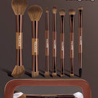 Coffee Brown / 7 Double-ended Makeup Brushes