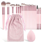Pink / 22pcs (20 Makeup Brushes + 1 Powder Puff + 1 Storage Bag)