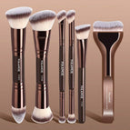 Coffee Brown / 6 Makeup Brushes