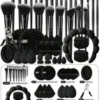 Black / 25 Makeup Brushes