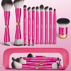 Hot Pink_2 / 11 All-aluminum Tube Makeup Brushes