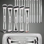 Silver / 18-piece Double-ended Makeup Brush