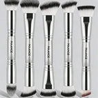 Silver / 5 Double-ended Makeup Brushes