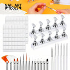 Multicolor / 60pcs - Nail Art Stand Set - White