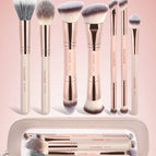 Apricot / 8 Pieces (7 Makeup Brushes + 1 Makeup Bag)