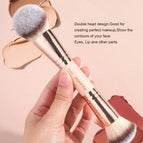 Apricot / 1pc Double-ended Makeup Brush