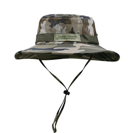 Outdoor Breathable Sun Hat Summer Men's and Women's Mesh Fisherman Hat Mountaineering Fishing Hat Camouflage Hat Sunscreen Hat