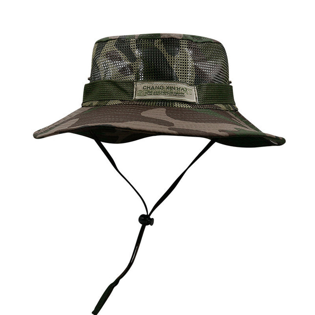 Outdoor Breathable Sun Hat Summer Men's and Women's Mesh Fisherman Hat Mountaineering Fishing Hat Camouflage Hat Sunscreen Hat