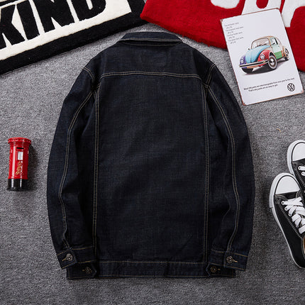 plus size Men's TEMU Denim Jacket Plus-sized AliExpress Top Amazon Stretch Jacket Stand-alone Shirt