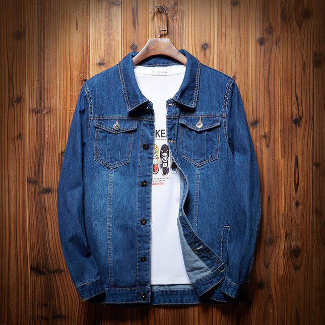 Autumn Temu Plus Size Men's Cross-Border Denim Jacket Plus Fat Plus Size Aliexpress Top Plus Size Amazon Jacket