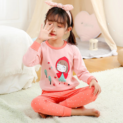 2025 Autumn and Winter Children's Thermal Underwear Set Cotton Pajamas Baby Dinosaur Thermal Top and Bottom Full Cotton Warm and Cold-Proof