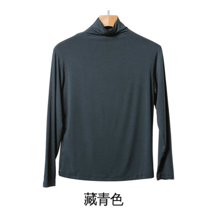 Korean-style Hot New Half-high Collar Base Shirt Women's Internet-famous Long-sleeved Solid Color Modal T-shirt Slim-fit All-match Top