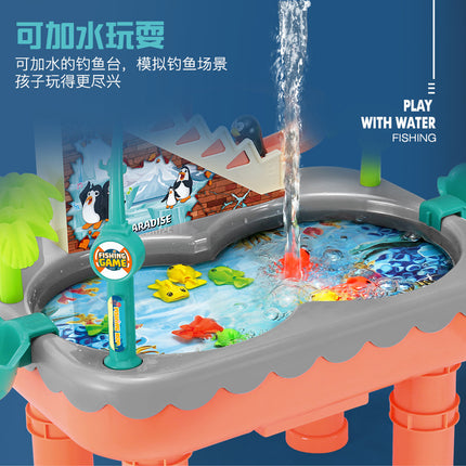 Penguin climbing stairs magnetic fishing toy pool suit children electric little penguin slide boys and girls baby gift
