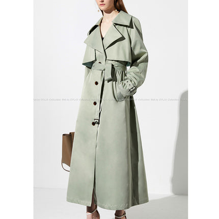 Autumn 2020 new fashion avocado green single-breasted design elegant trench coat