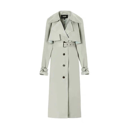 Autumn 2020 new fashion avocado green single-breasted design elegant trench coat