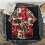 Red [degree 1139 - ancient temple] short-sleeve shirt / M
