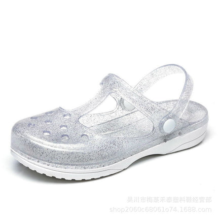 Hole Shoes Women's Summer New Sandals Breathable Hollow Out Jelly Sandals and Slippers Nurst Shoes Women's Baotou Non-slip Garden